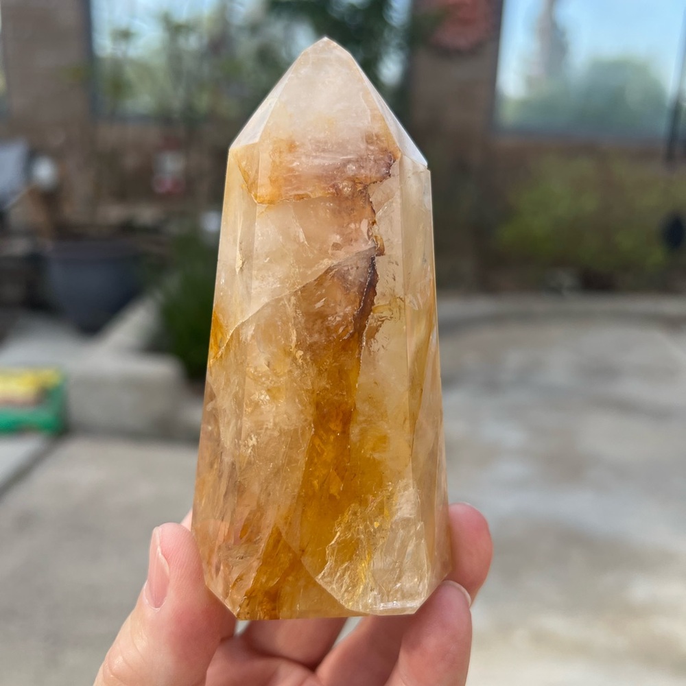 Golden Healer Quartz Crystal Tower w/Rainbow